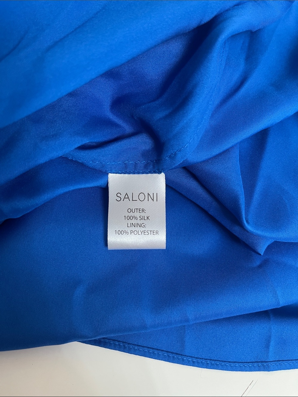 SALONI Chandra Ruffled Plisse Silk Georgette Tiered Blue Maxi Dress Size 8 - Picture 9 of 9